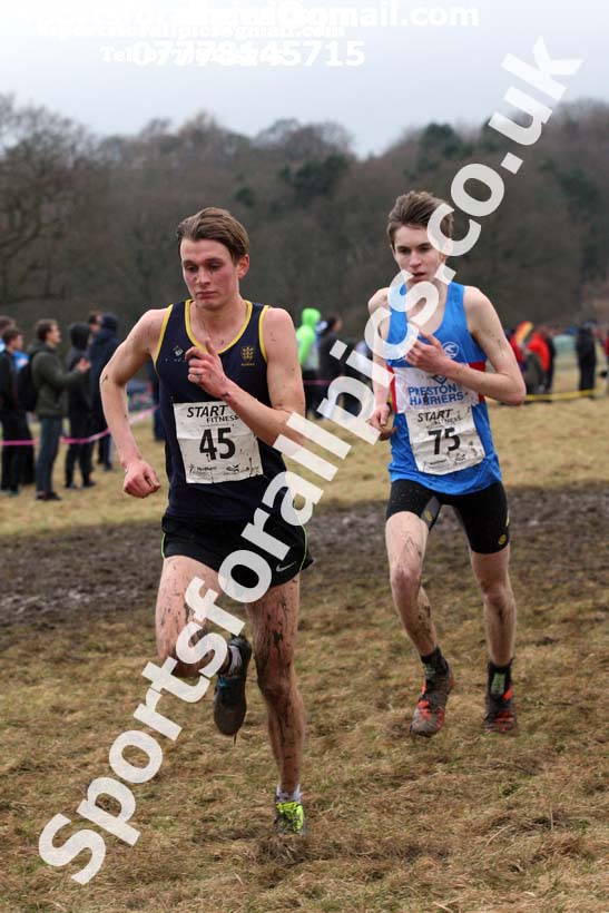 Junior men, 2018 Northern Cross Country Champs., Harewood House, Leeds. Photo: David T. Hewitson/Sports for All Pics